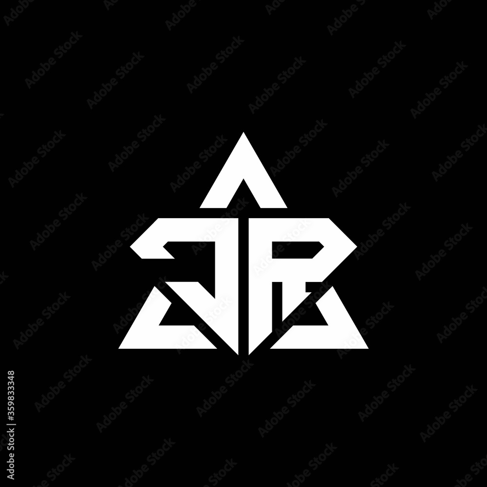 JR monogram logo with diamond shape and triangle outline JR monogram logo with diamond shape and triangle outline