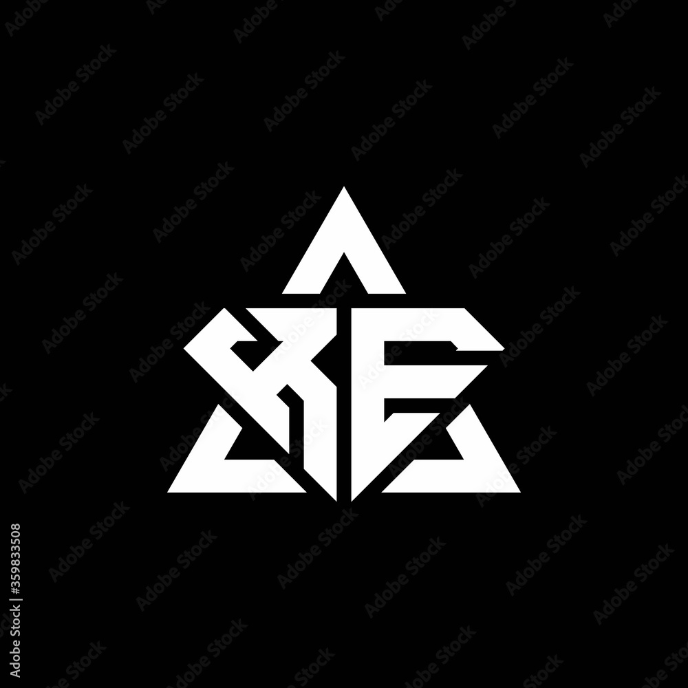 KE monogram logo with diamond shape and triangle outline KE monogram logo with diamond shape and triangle outline