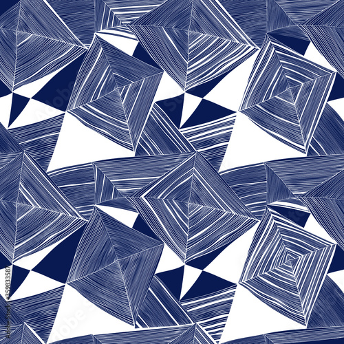dynamic abstract pattern of thin lines and geometric shapes. Seamless vector pattern on a white background. beautiful abstract wallpaper