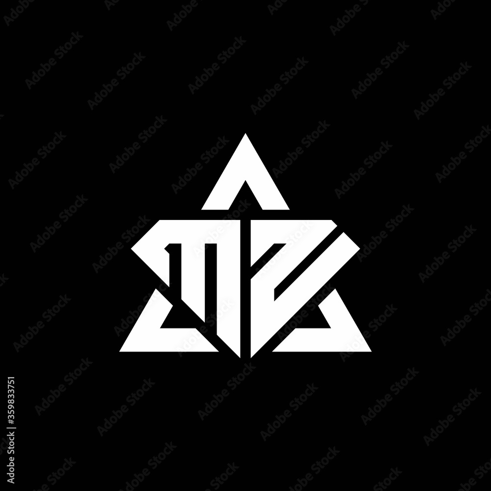 MN monogram logo with diamond shape and triangle outline MN monogram logo with diamond shape and triangle outline