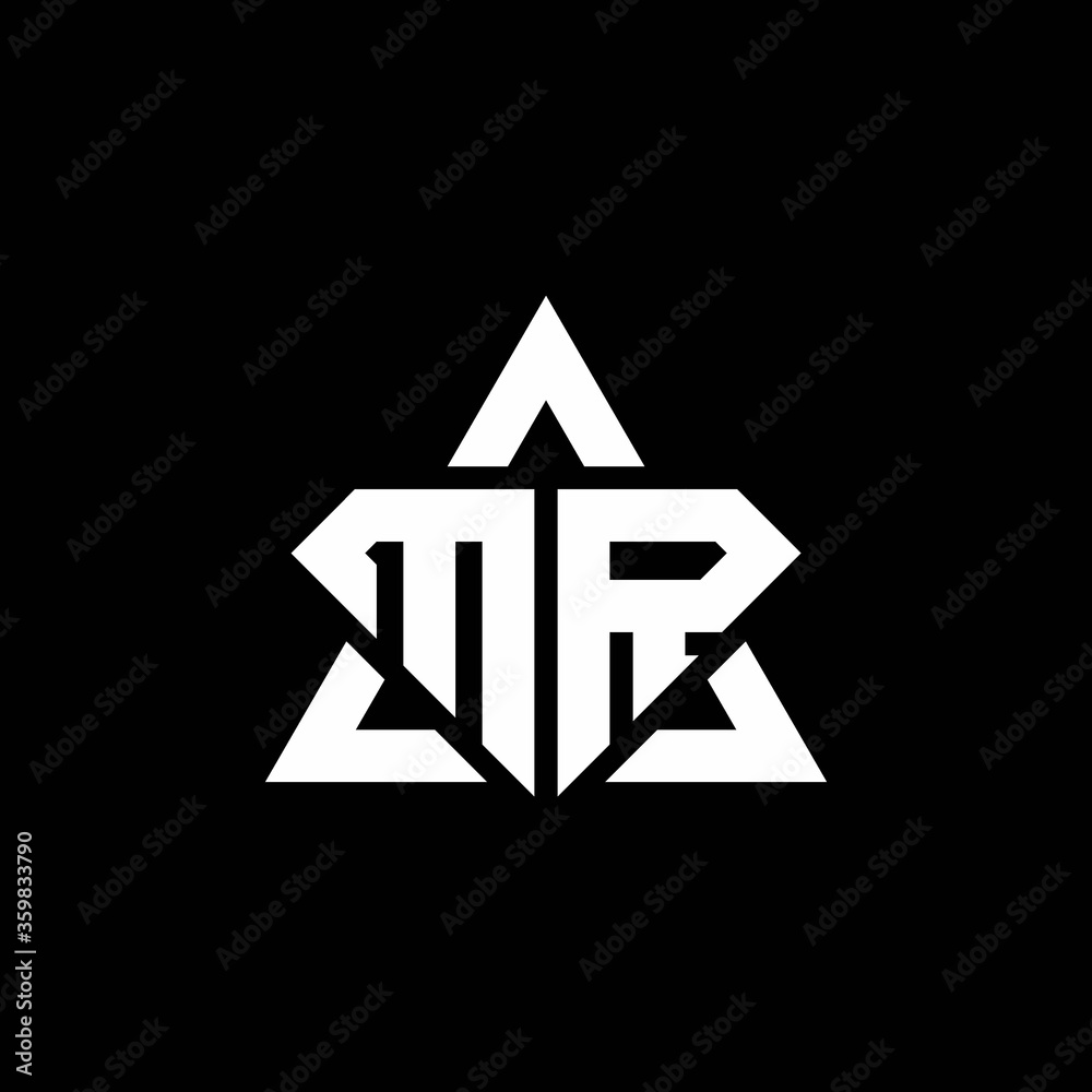 MR monogram logo with diamond shape and triangle outline MR monogram logo with diamond shape and triangle outline