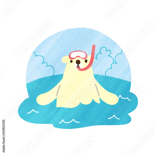 Polar bear summer swim 02
