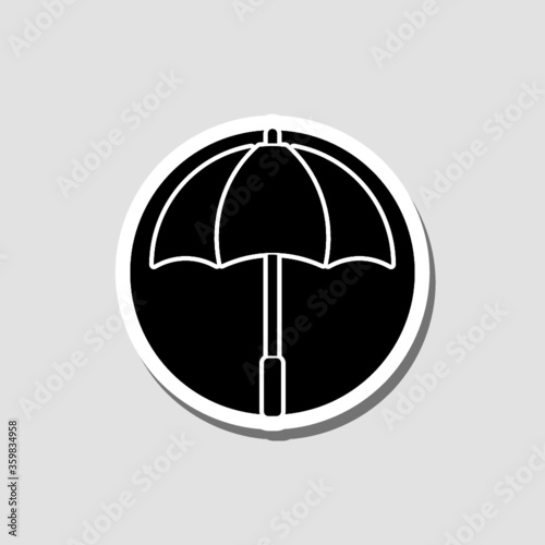 Umbrella sticker icon isolated on gray background