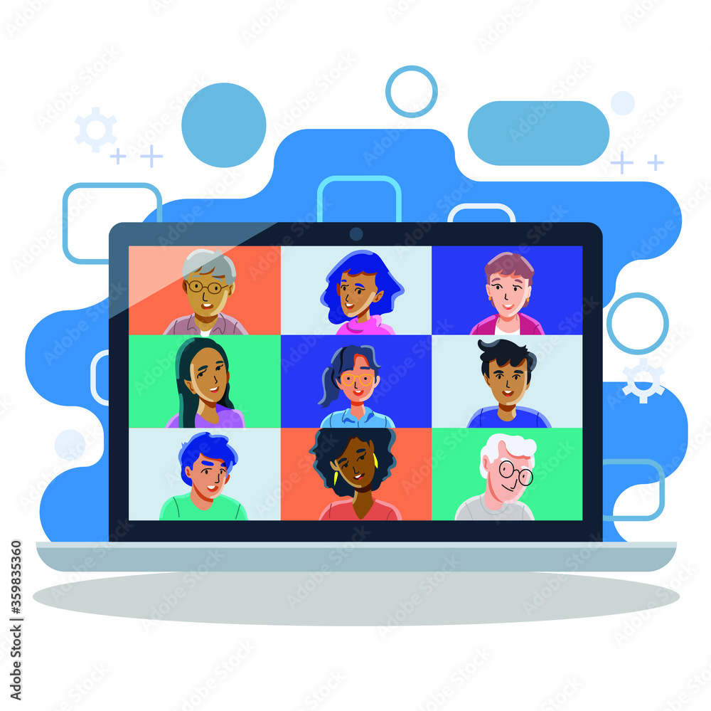 group video call conference concept group video call conference concept