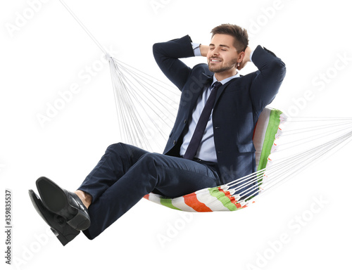 Young businessman relaxing ...