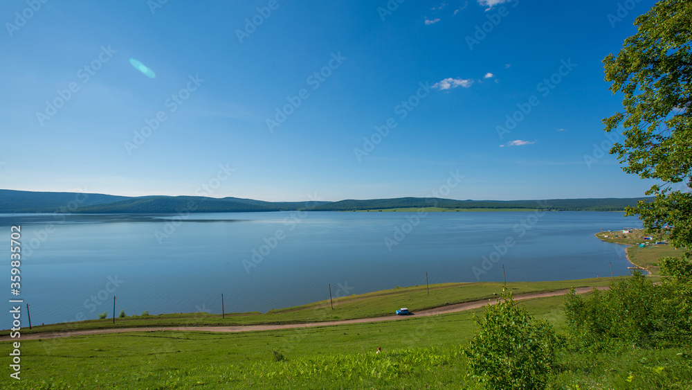 Summer landscape with lake Nugush, Russia