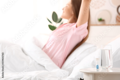 Sleeping pills on table in ...