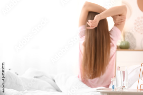 Sleeping pills on table in ...