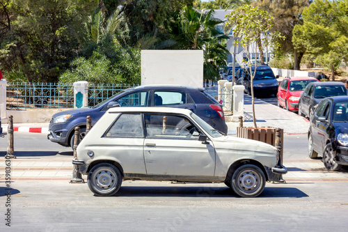 Old rotten rusty car in Tunisia, Africa