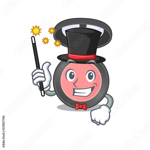 A smart Magician of pink blusher caricature design style