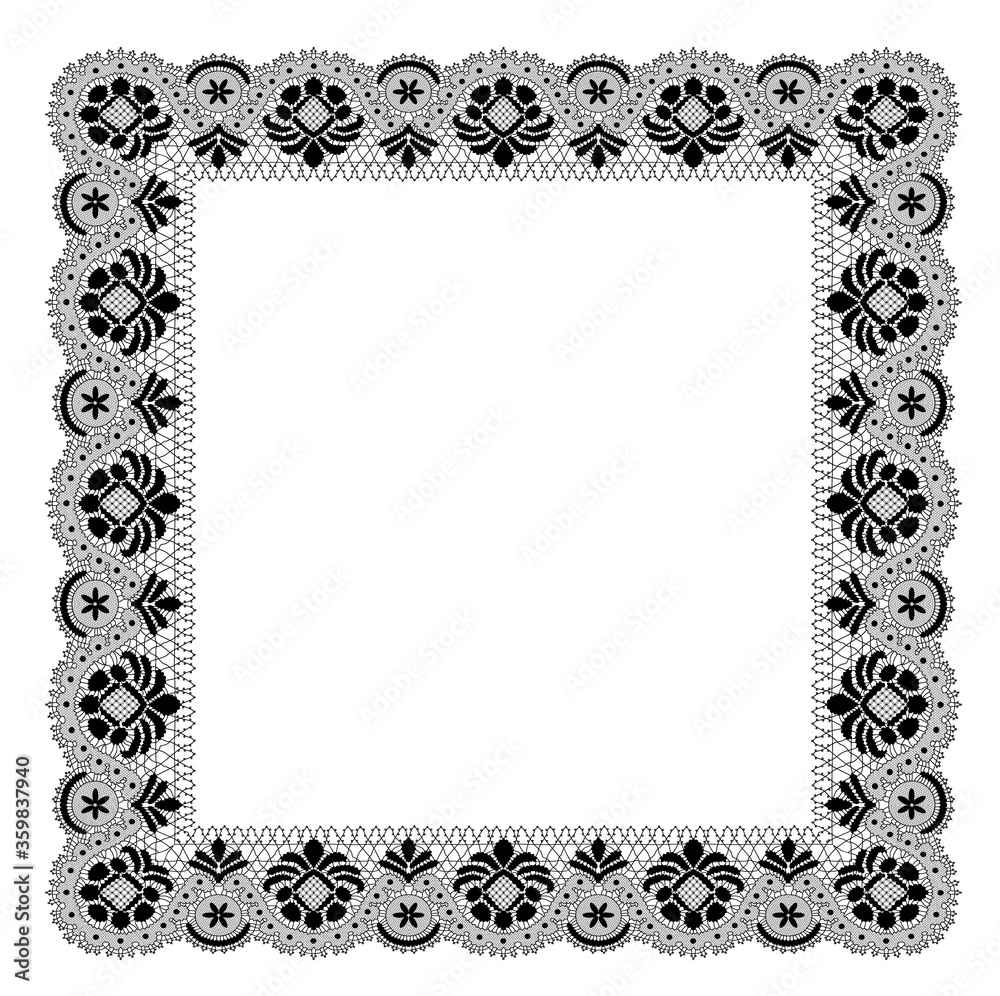 Black lace frame