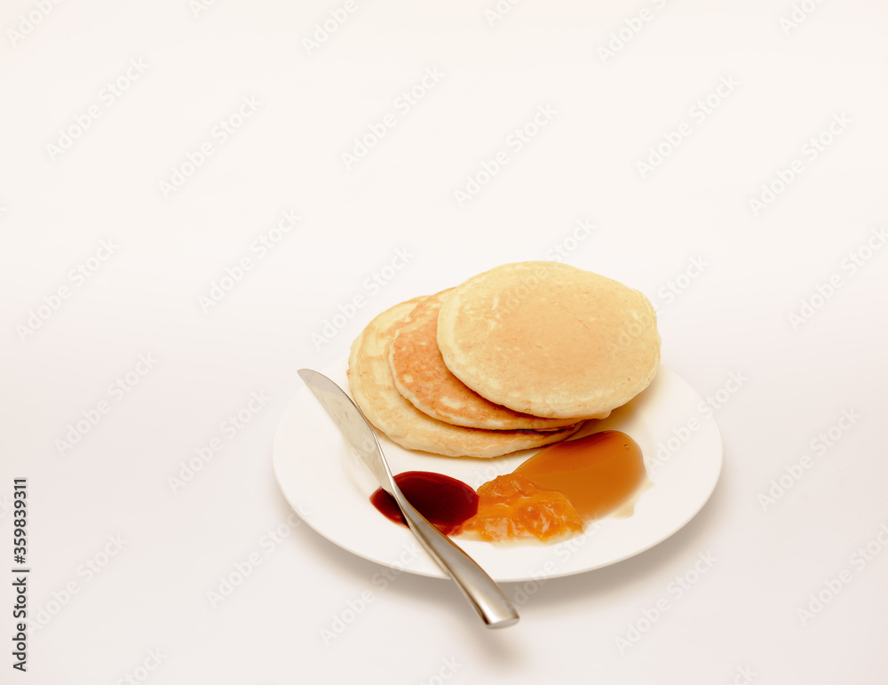 Delicious breakfast shot against a white background. Delicious breakfast shot against a white background.