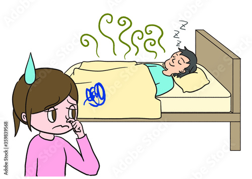 寝ている夫の匂いを気にする妻