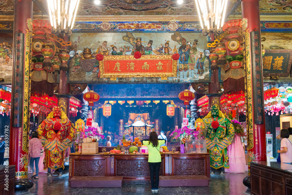 Xiluo Fuxing Temple in Xiluo, Yunlin, Taiwan. The temple was originally built in 1717.
