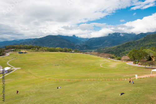 Luye Highland hot air balloon area. a famous tourist spot in Luye Township, Taitung County, Taiwan.