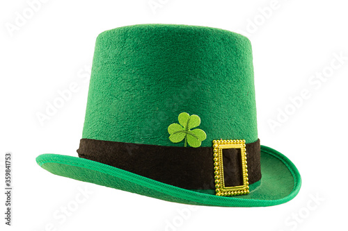 st patricks hat green retro derby decoration clover traditional clothing on a white background