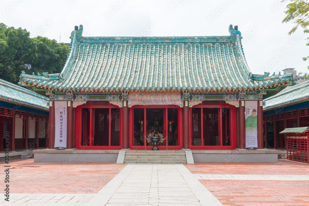 Koxinga Shrine in Tainan, Taiwan. Koxinga (1624-1662) died in 1662, after his death, the Taiwanese built Koxinga Shrine in Tainan, Taiwan. Koxinga (1624-1662) died in 1662, after his death, the Taiwanese built