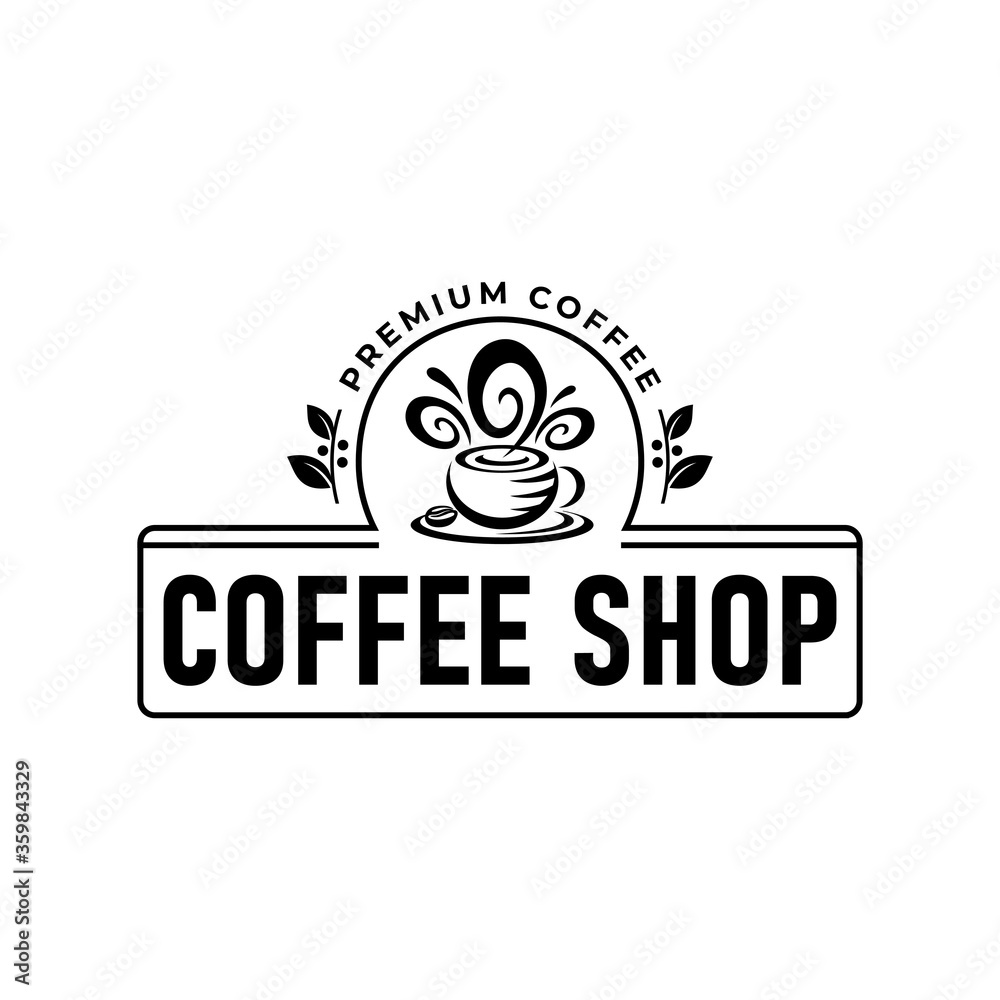 Fototapeta premium Coffee Shop Badge Logo Template