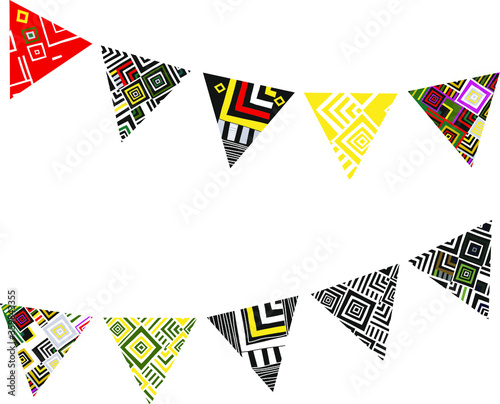 vector holiday garlands and flags. decorative decoration for birthdays, holidays, festivals and design