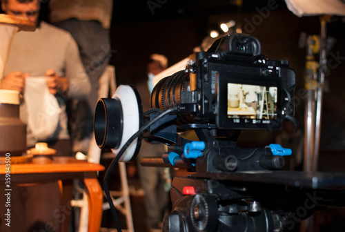 movie making camera on the set