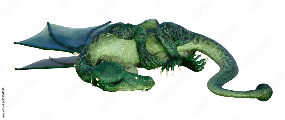 Fototapeta premium 3D Rendering Fairy Tale Dragon on White