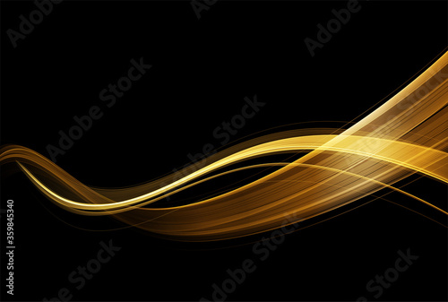Abstract shiny color gold wave design element