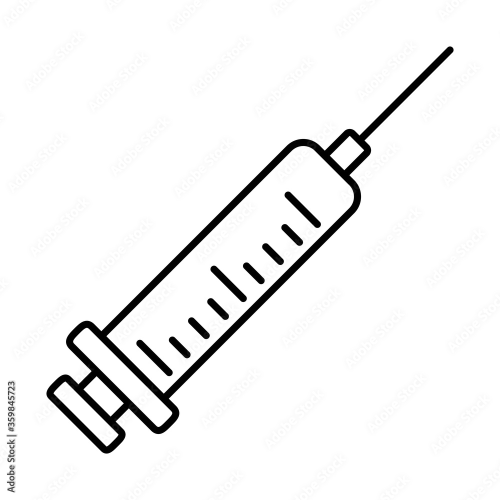 syringe icon image, line style syringe icon image, line style