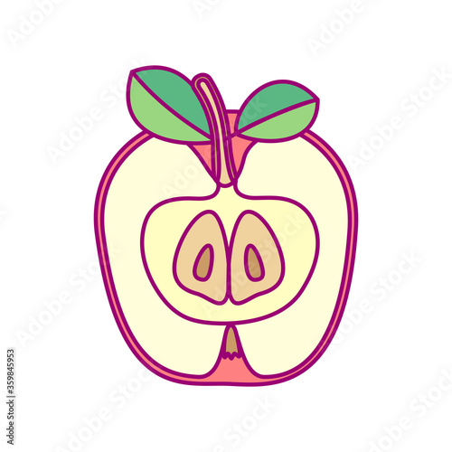 vector cute drawn fruit clip art apple