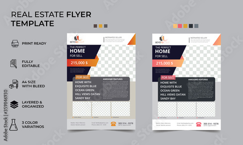 Corporate Business Flyer poster pamphlet brochure cover design layout background  two colors scheme  vector template in A4 size - Vector and easy to edit 