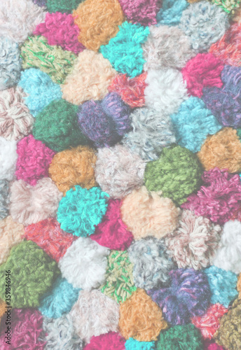 Colorful background of wool balls
