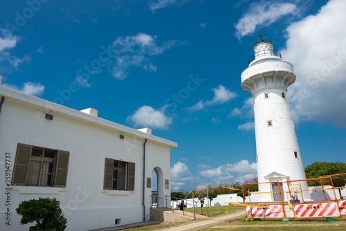 Eluanbi Lighthouse at Eluanbi Park in Hengchun Township, Pingtung County, Taiwan. It was originally built in 1883. photo