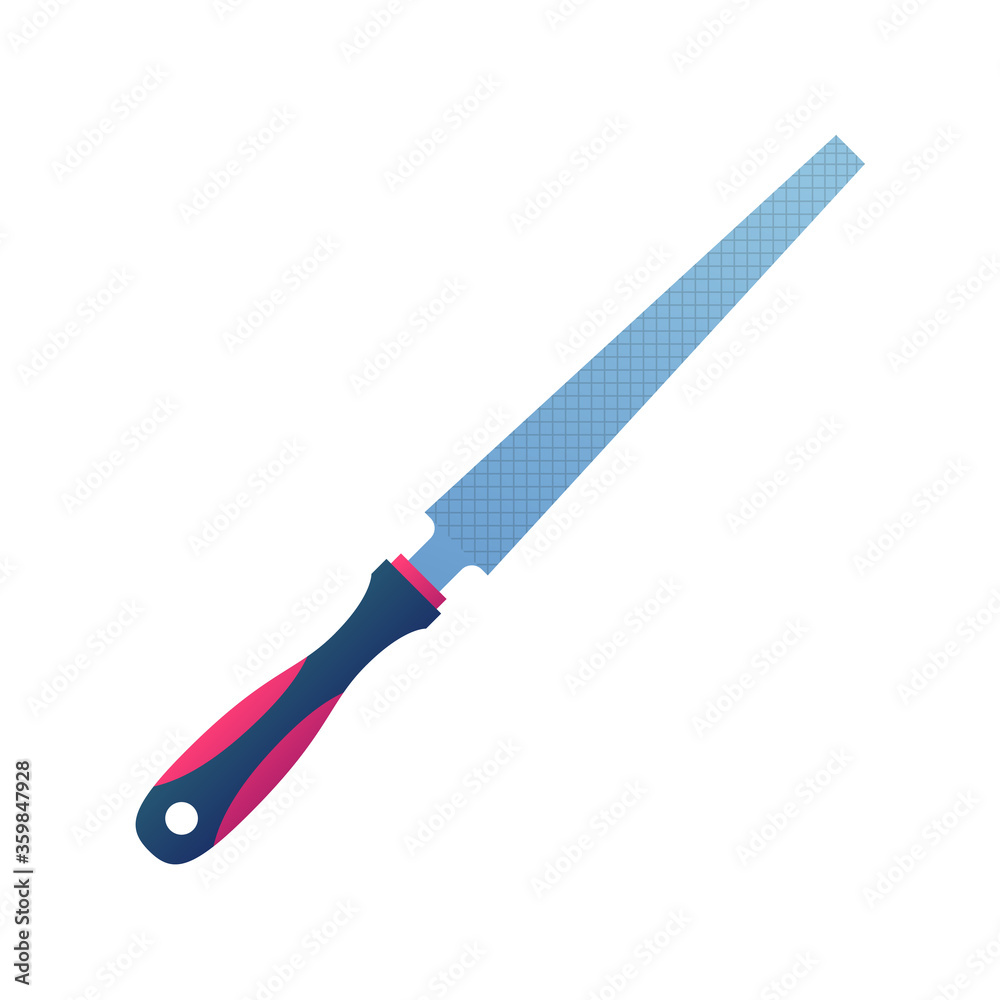 Metal rasp icon in cartoon style. Carpentry hand tool element isolated on white background. Flat rasp pictogram for DIY store website. Professional woodworking instrument vector illustration. Metal rasp icon in cartoon style. Carpentry hand tool element isolated on white background. Flat rasp pictogram for DIY store website. Professional woodworking instrument vector illustration.