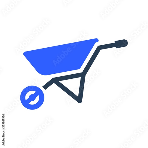 Wheelbarrow cart icon