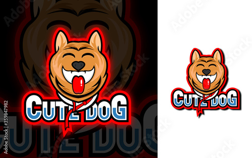 cute dog logo esport