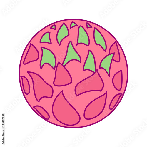 vector template round fruit. print for disposable tableware