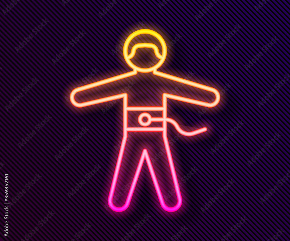 Glowing neon line Bungee jumping icon isolated on black background. Vector Illustration. Glowing neon line Bungee jumping icon isolated on black background. Vector Illustration.