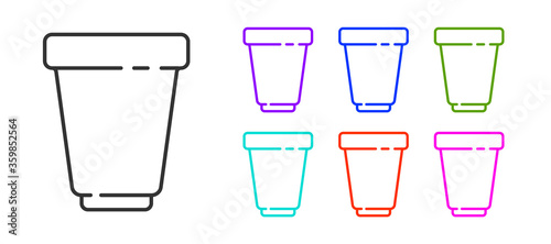 Black line Water filter cartridge icon isolated on white background. Set icons colorful. Vector Illustration.