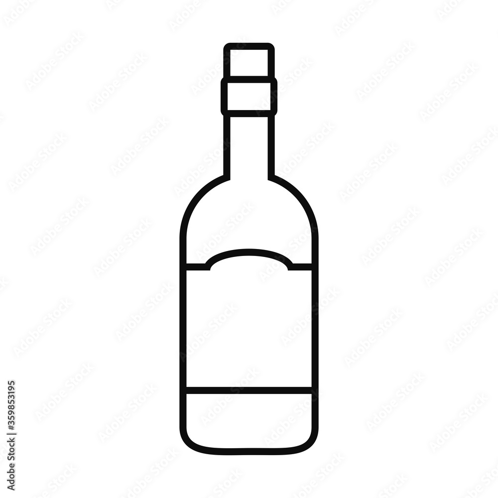 wine bottle icon, line style wine bottle icon, line style