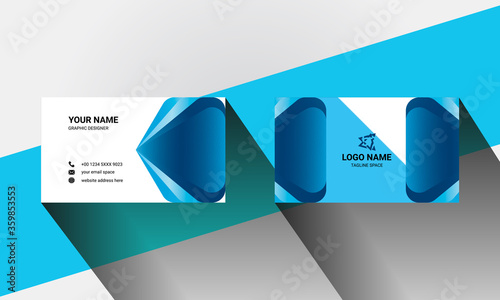 Modern business card template. Professional Business card template.Abstract business card template.Simple business card template dark and lite blue