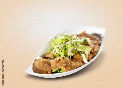 Mixed vegetables with the peanut sauce. In Indonesia it is called "Gado-gado"