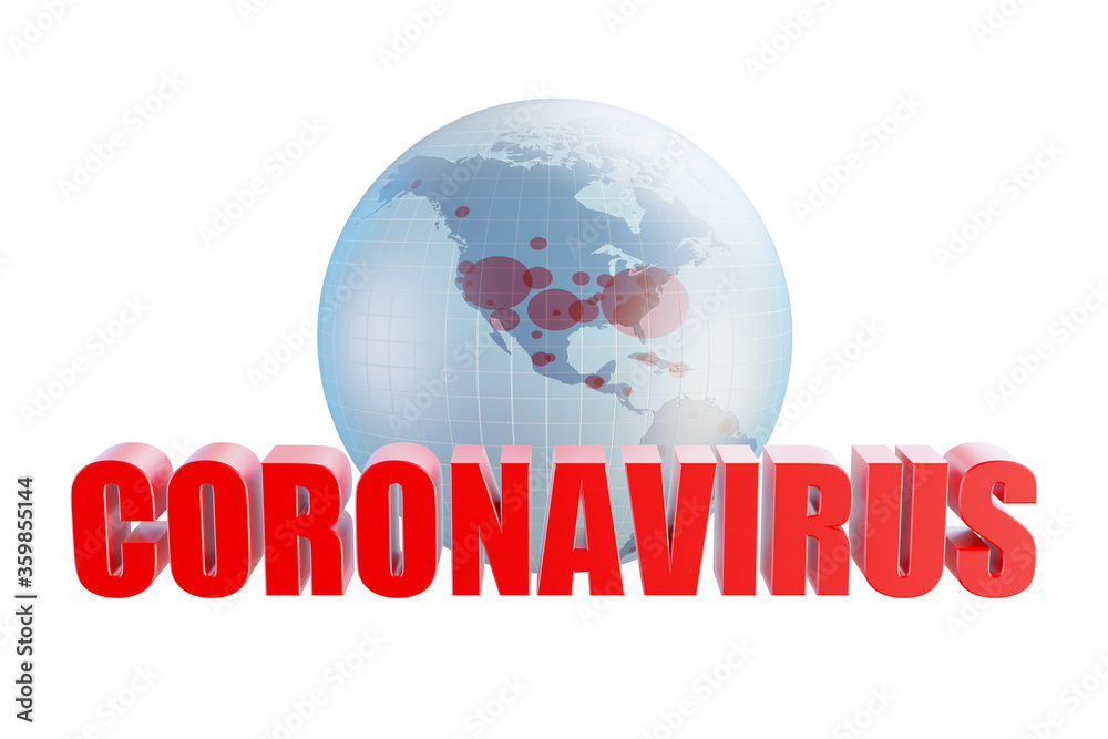 Covid-19 Coronavirus pandemic concept, 3d rendering