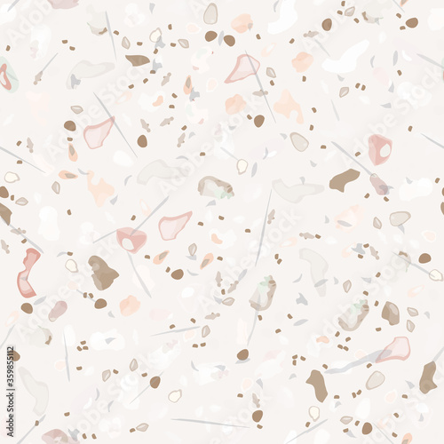 Terrazzo Texture Vector. Flooring Seamless Pattern