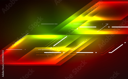 Dynamic neon shiny abstract background. Trendy abstract layout template for business or technology presentation, internet poster or web brochure cover, wallpaper
