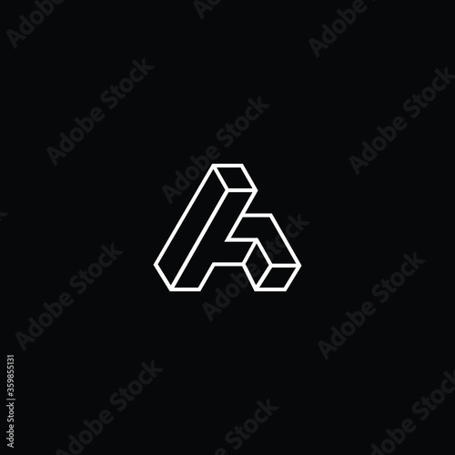 Professional Innovative 3D Initial A logo and AA logo. Letter A AA Minimal elegant Monogram. Premium Business Artistic Alphabet symbol and sign