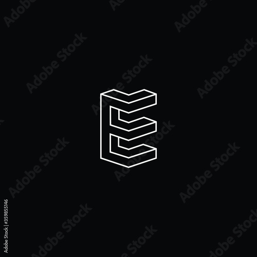 Professional Innovative 3D Initial E logo and EE logo. Letter E EE Minimal elegant Monogram. Premium Business Artistic Alphabet symbol and sign