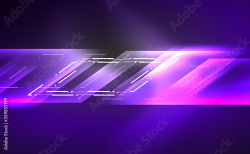 Dynamic neon shiny abstract background. Trendy abstract layout template for business or technology presentation, internet poster or web brochure cover, wallpaper