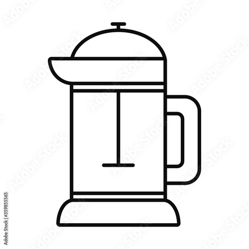 coffee french press icon, line style