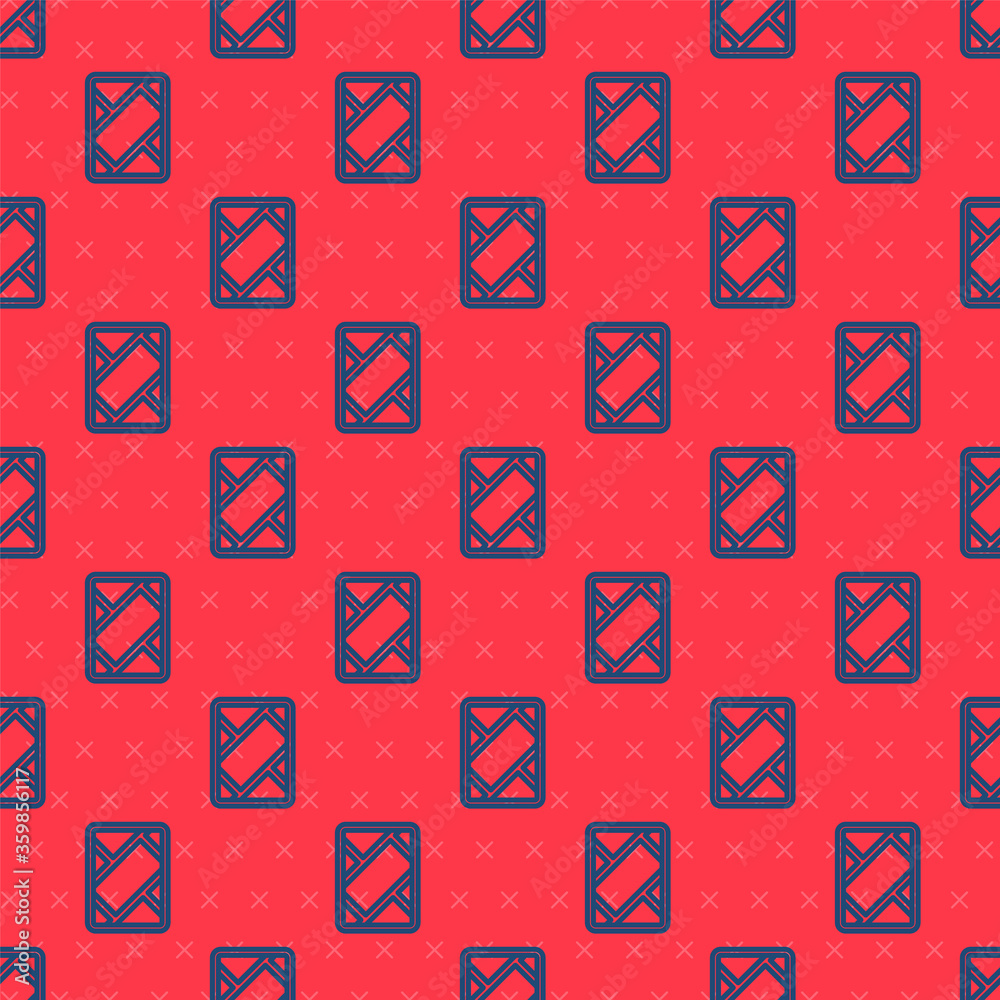 Blue line Gps device with map icon isolated seamless pattern on red background. Vector Illustration. Blue line Gps device with map icon isolated seamless pattern on red background. Vector Illustration.