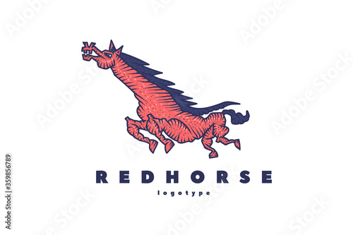 Logotype Horse. Cartoon vector illustration (ID: 359856789)