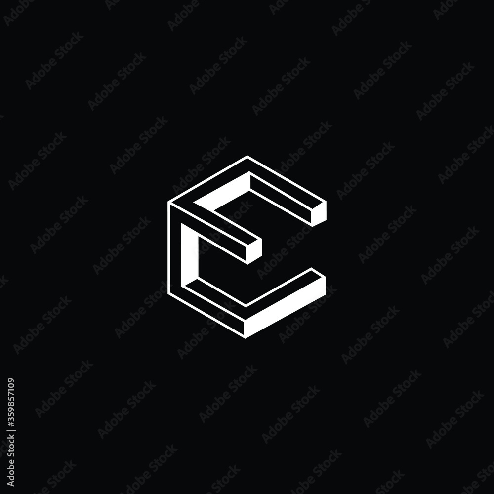 Professional Innovative 3D Initial E logo and EE logo. Letter E EE Minimal elegant Monogram. Premium Business Artistic Alphabet symbol and sign